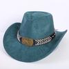 Beliebter europäischer und amerikanischer klassischer Wildleder Western Cowboyhut für Herren und Damen Mode LO Stil Herzförmiger Cowboyhut