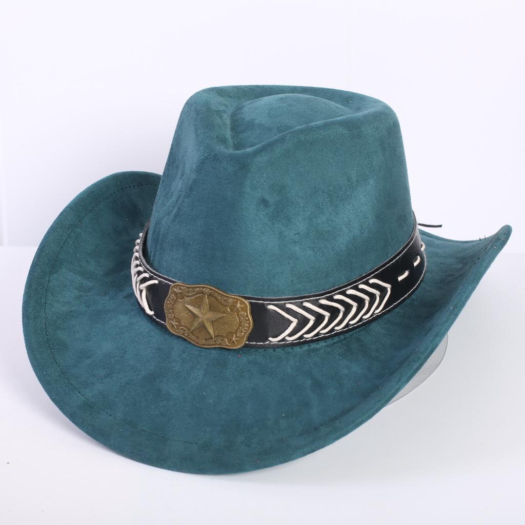 Beliebter europäischer und amerikanischer klassischer Wildleder Western Cowboyhut für Herren und Damen Mode LO Stil Herzförmiger Cowboyhut