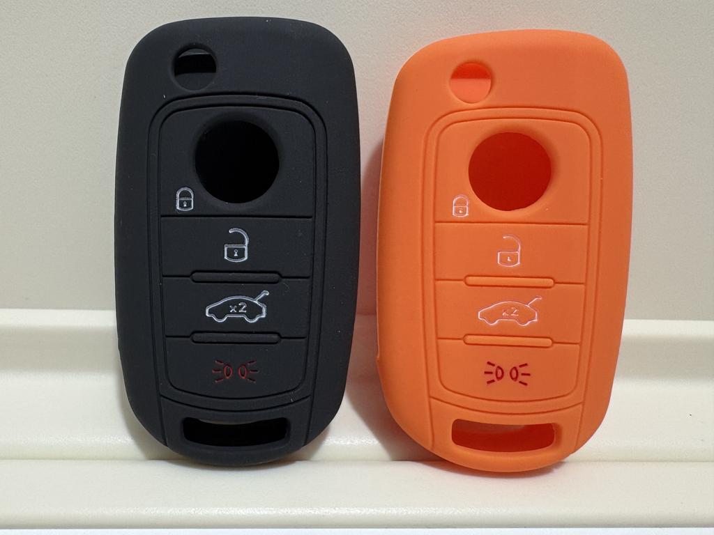 1Pc New Replacement Silicone Case For Fiat Cronos Egea 500X Toro Tipo For Dodge Neon Keyless Fob 4 Buttons Remote Car Key Shell