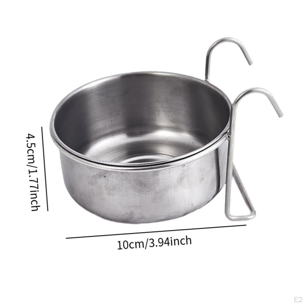 Dog Kennel Bowl Hanging Pet Feeder Cat Feeding,Water Dispenser Stainless Steel for Crate