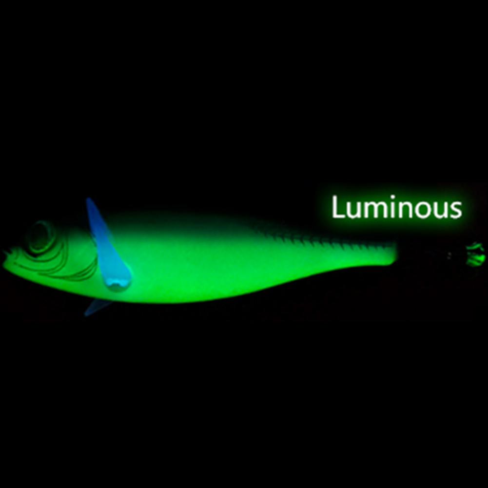 83mm Luminous Squid Lure Night Fishing Lamp Hook Double Hook Cuttlefish Attracting Lure Fish Shaped for Saltwater Freshwater