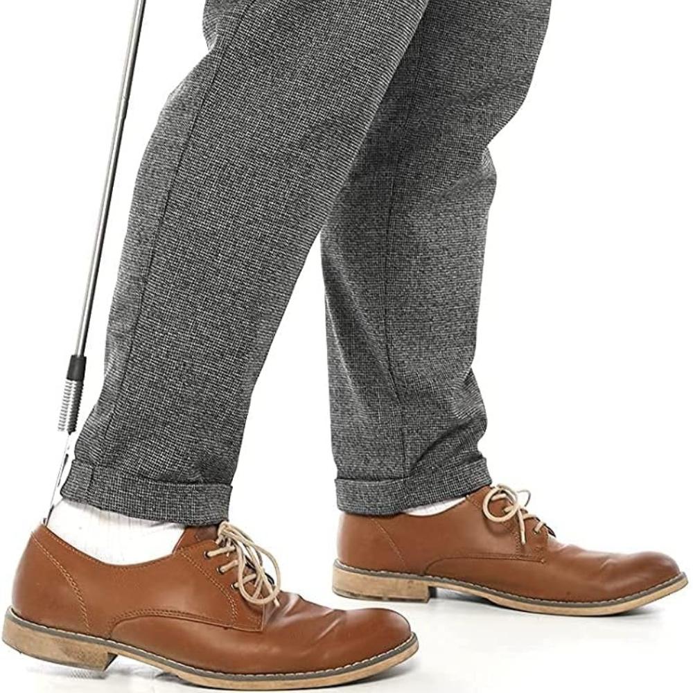 Extendable Shoe Horn Long Handle for Seniors, Twist To Lock, 16" To 31"Adjustable, Stainless Steel Telescopic Shoehorn for Men Women