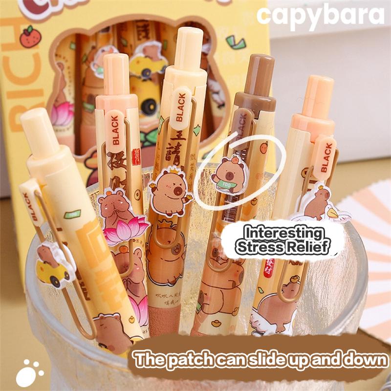 5 Buc. Pix Gel Kawaii Desene Animate Capybara Uscare Rapidă Pixuri Neutre Scris Lin Rechizite de Birou Papetărie Studențească Cadouri