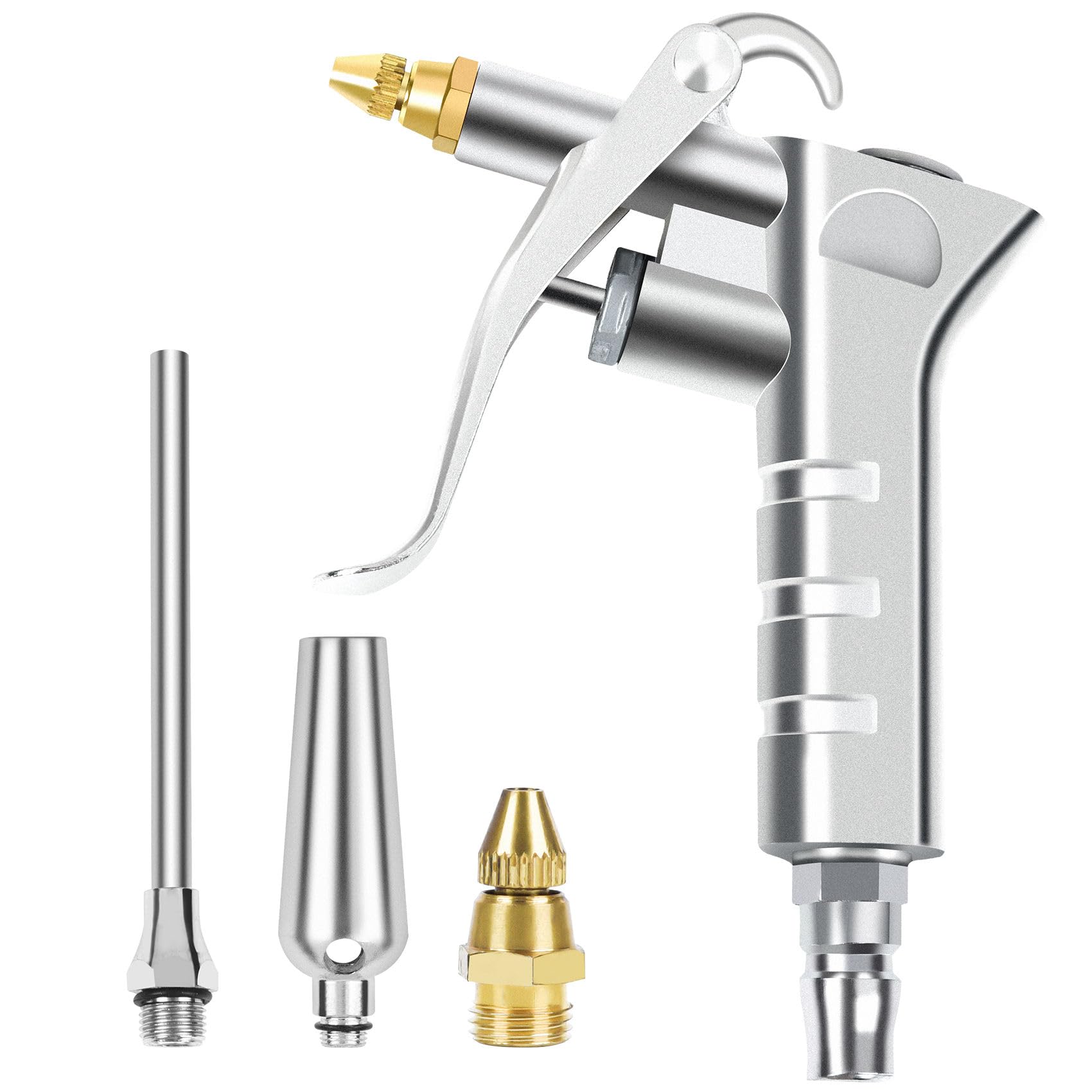 

Air Duster, Air Gun, Air Blow Gun, 2-Way, Leak-Proof, Flow Adjustment Nozzle, Low Noise Nozzle, 130mm Long Nozzle, and 4 Air Boost Nozzles