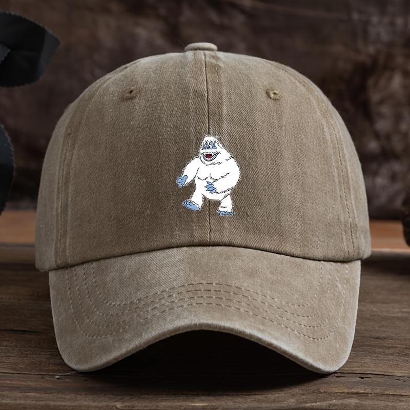 Interesting Snow Monster Printed Baseball Cap, Unisex Outdoor Hat, Fashionable and Versatile Duckbill Cap Trend