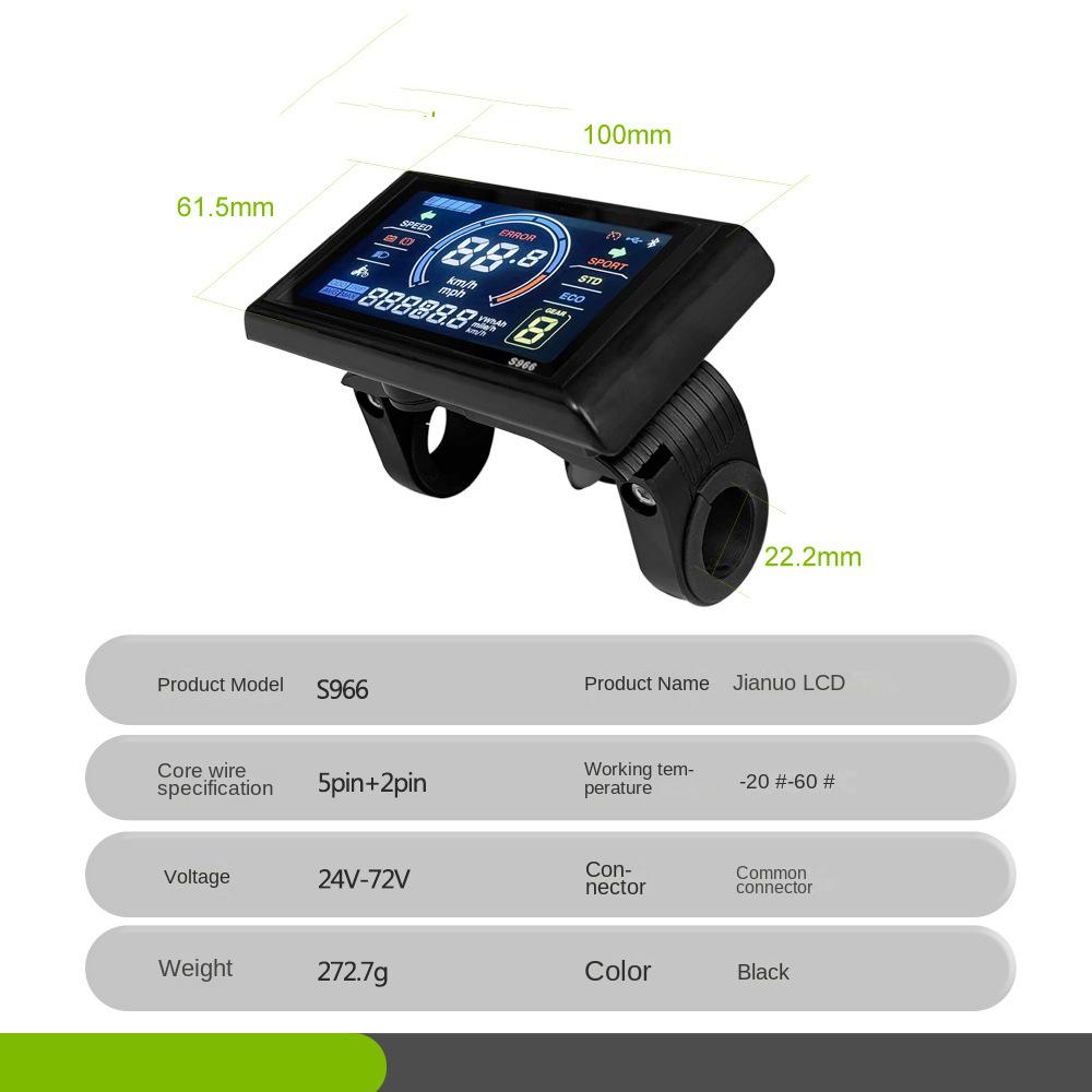 Electric Bike Accessories Lcd-s966 Smart Coloured Instrument Display With Nfc Function Parts Accessories Display