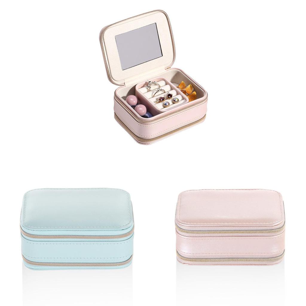 Style Leather Jewelry Box With Divider And Portable Design For Travel