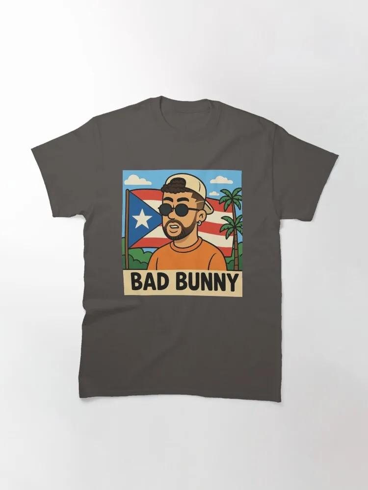 

2026 Summer Unisexs Womens Singer Luxury Fashion Street Wear Y2K Art Bad Bunny Classic TShirt Pure Cotton Oversized Tshirt S