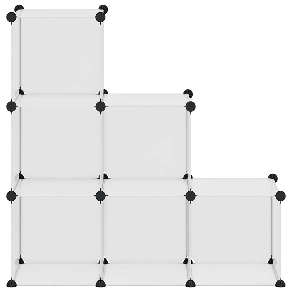 Modular Storage System with 6 Cubes Transparent PP
