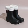 Women's Rain Shoes Rain Boots Medium Tube Velvet Warm Water Shoes Non-slip Waterproof Fashion Rubber Shoes