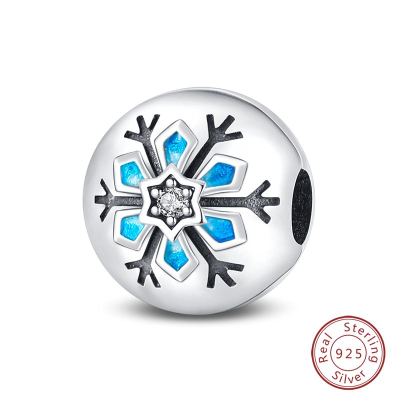 New Winter Charms Bead Copper Snowflake Snowman Penguin Deer Dangle Fit Bangle Bracelet Necklace Diy Jewelry