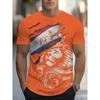 2026 Dutch Lion Pattern T-shirt, Breathable Fitness Short-sleeved Top, Summer Casual Sportswear for Adults and Children.