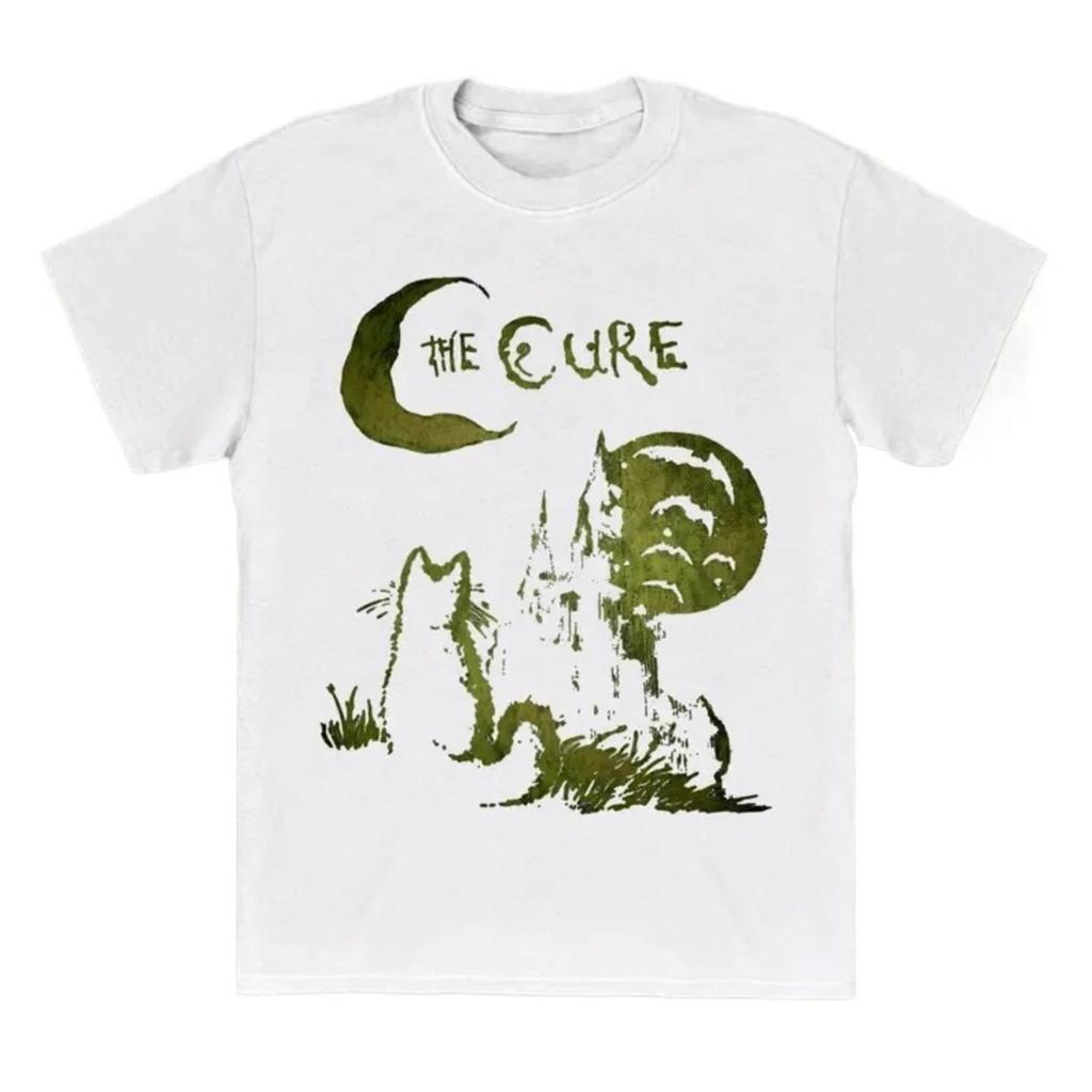 The Cure Cat T-shirt 90s Alt Indie Rock Clothes Band T Shirt Hip Hop Short Sleeve TeeUnisex Clothing Y2k Tops