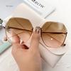 Runde Sonnenbrille Damen Marken-Designer Farbverlauf Mode Sonnenbrillen Damen Randlos Metall Oculos De Sol Luxus-Designer Brillen
