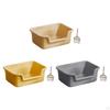 Cat Litter Box, Toilet Sand U Shape Lowered Front Bedpan, Easy To Clean for Small and Large
