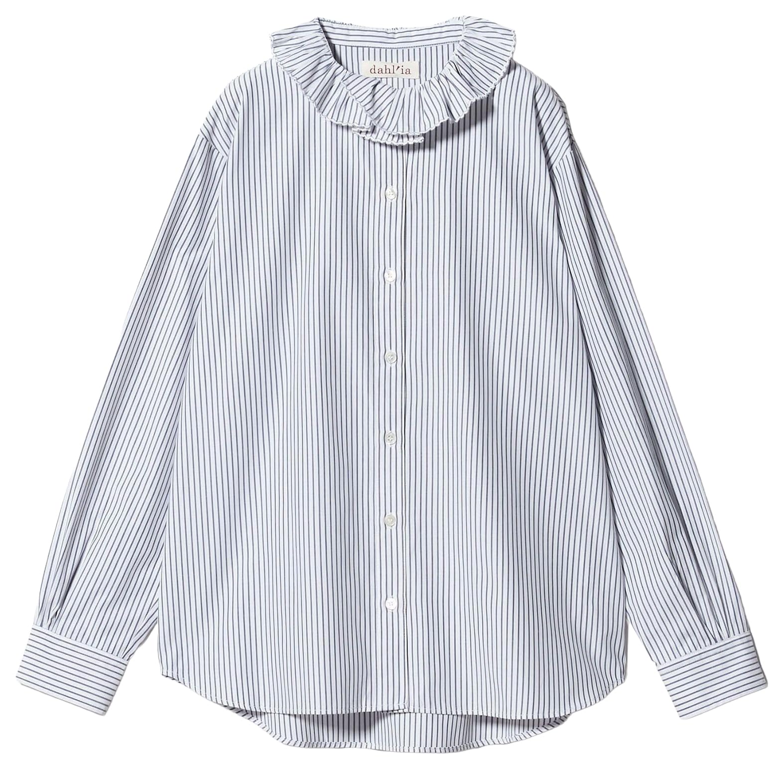 

[United Arrows Green Label Relaxing] Custom-made dahl ia Ruffle Embroidery Blouse 36115000002 7900 NAVY(79) FREE