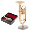 Vintage Mini 1/12 Scale Copper Tuba Model for Dolls House Miniature Furniture Accessory Ornaments