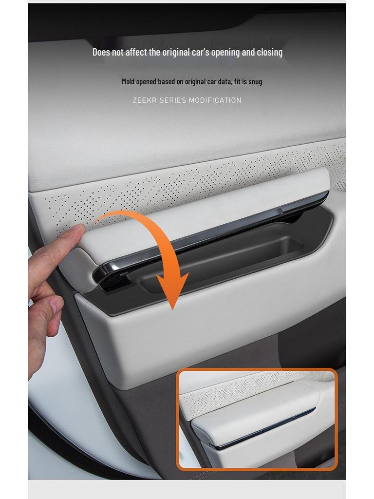 Caixas de Armazenamento Ocultas Compatíveis para 25 Modelos Zeekr 7X: Porta, Console Central, Debaixo do Assento, Apoio de Braço em Silicone