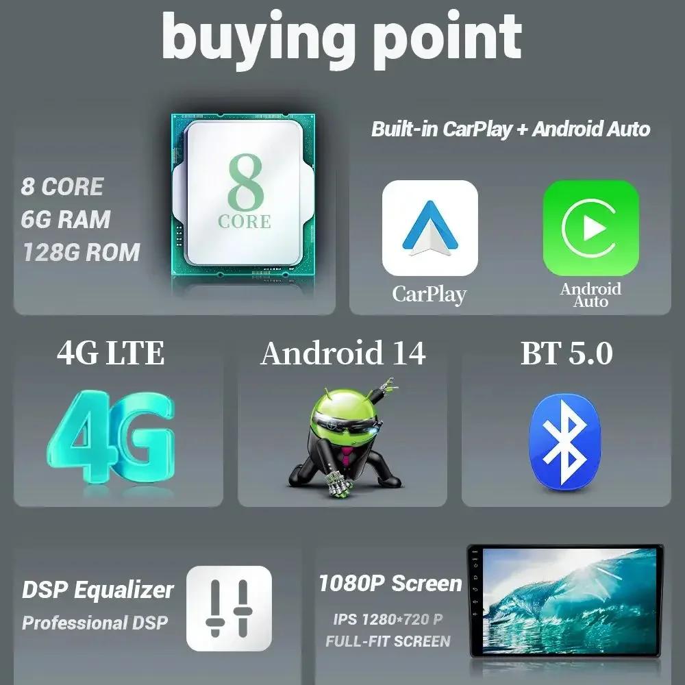 7" 9" 10" Inch Android Car Radio Carplay Screen Stereo GPS Wireless Bluetooth Car Radio Multimedia Universal Multimedia Player