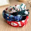 Merry Christmas Printed Knitting Knot Headband for Women Girls Party Hairbands Fashion Ladies Festival Headwear