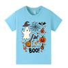A1653 T-shirt Manches Courtes Halloween Fantôme Garçons Filles