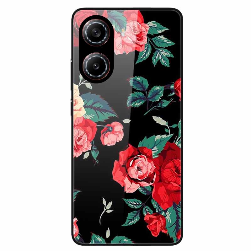 For Poco X7 Pro 5G Case Flower Hard Back Cover Tempered Glass Cases for Xiaomi Poco X 7 Pro X7Pro Hard Shells PocoX7Pro 2025 New