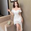Royal sister light and mature wind mesh suspender dress high waist irregular legs slim and thin banquet dress long dress
