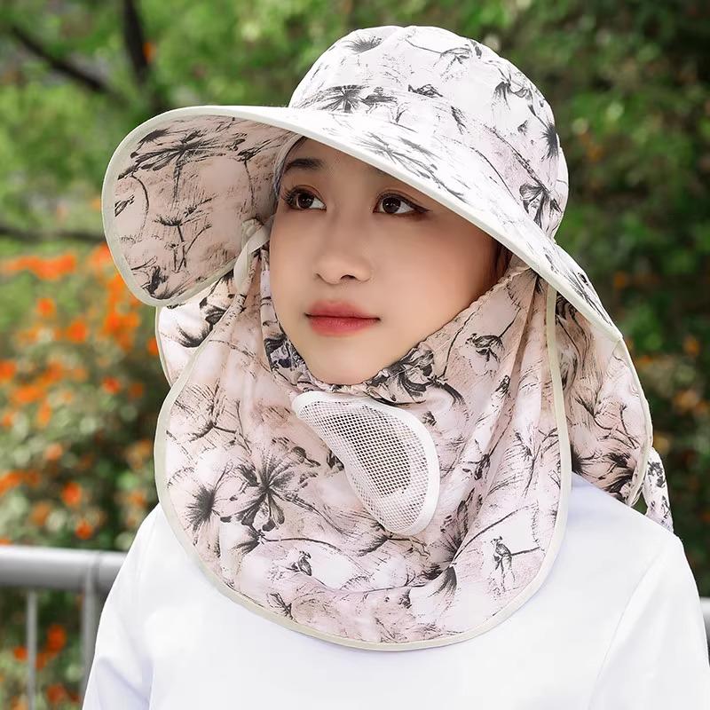 Women's Breathable Anti-UV Sun Hat with Large Brim, Face & Neck Protection - Perfect for Cycling, Outing, Tea Picking & Summer Activities