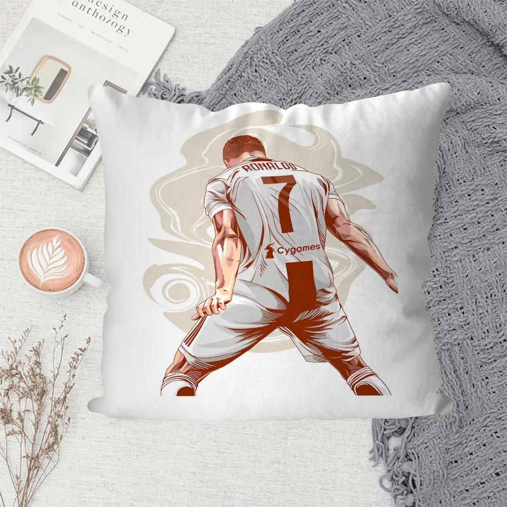 1PC CR7 Cristiano Ronaldo Pillow Case Sofa Decorative Home Double-sided Printing Short Plush Cute Cushion Cover