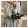 Women's Faux Leather Polka Dot Pillow Bag Stylish Handheld Shoulder Crossbody Purse Fashionable Casual Bag