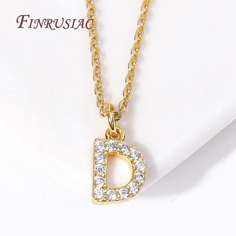 Classic A-Z Initial Letter Pendant Necklace Female 18K Gold Plated Simple Choker Neck Chain Woman Necklaces Jewelry Gifts