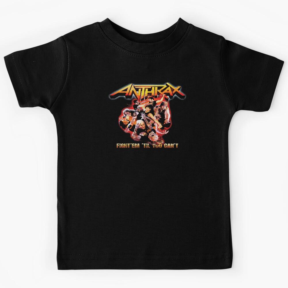 Anthrax Fight Em Til You Can t Vintage Thrash Metal Band Kids T-Shirt 130
