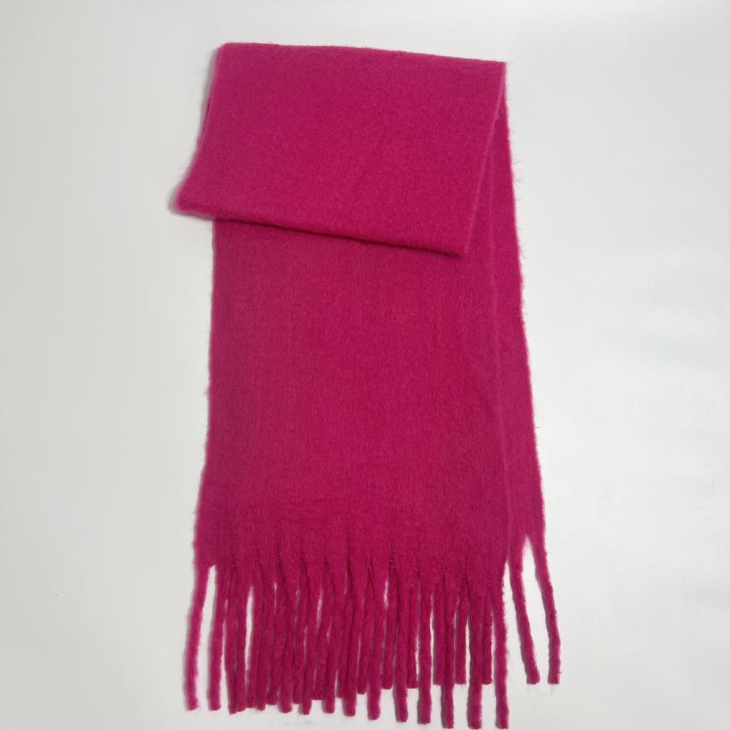 Versatile mohair solid color scarf women's winter thickening simple warmth enlarged shawl scarf