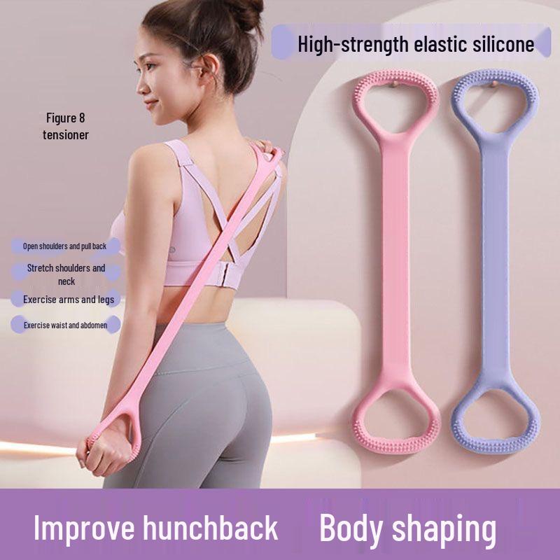 Women's Back-Opening Stretch Band: Silicone Elastic Yoga Puller for Home Workout & Weight Loss