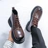 Men Boots Black Brown Thick Soled Durable Leather Shoes European Style Lace Up Business Retro Fashion Chelsea Boots Size 38-45