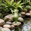 Resin Material Cartoon Frog Figurine Creative Craft Frog Garden Decor  Garden Decor