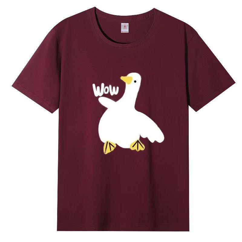 Damen Sommer Beliebtes Kurzarm-T-Shirt Baumwolle Atmungsaktiv Lockeres Oberteil Bedrucktes T-Shirt Lässig