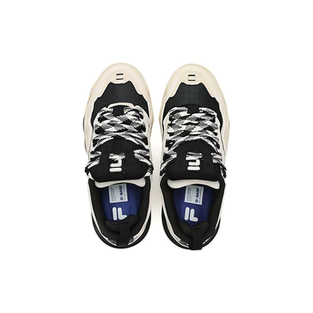 FILA Fusion Kick Wave Sole Sneakers Comfortable Lightweight Shock Absorbing Durable Low Top Women sneakers Black White T12W342305FBG
