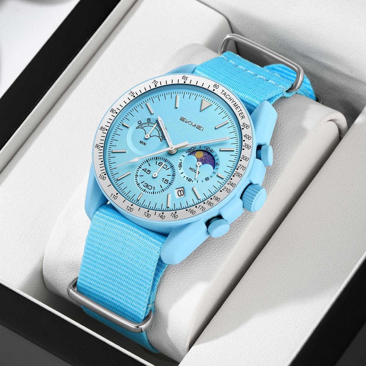 SKMEI 9392 Unisex Quartz Watch, 30M Waterproof Chronograph with Nylon Strap
