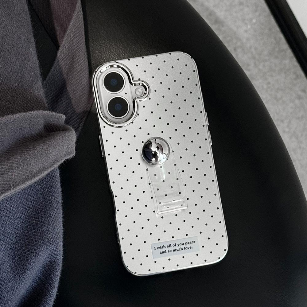 iPhone 15 Silver Electroplated Polka Dot Case, Apple 14 Pro Max Bow Case, iPhone 13 Full Package Case.