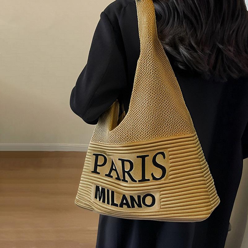 Exquisite 2026 Knitted One-Shoulder Tote: Versatile, Large-Capacity, All-Match Casual Handbag.