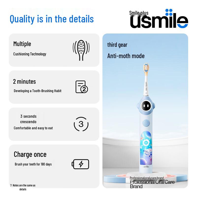 usmile Q10 Smart Sonic Electric Toothbrush for Kids CN plug (adapter included)
