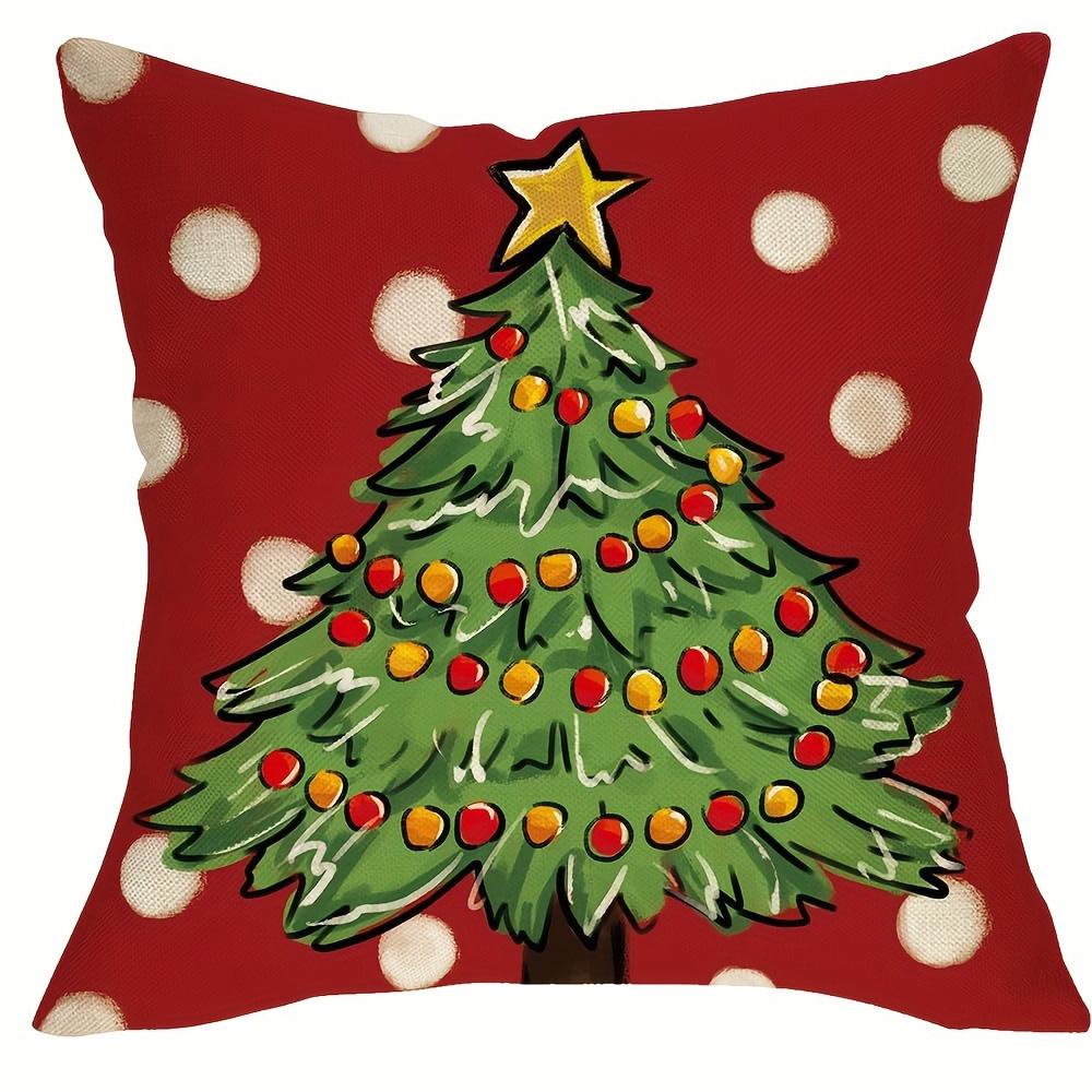 Christmas-Themed Pillow Covers: Santa, Gifts, Tree, Snowman Designs! Sofa room decoration New Year holiday home decoration