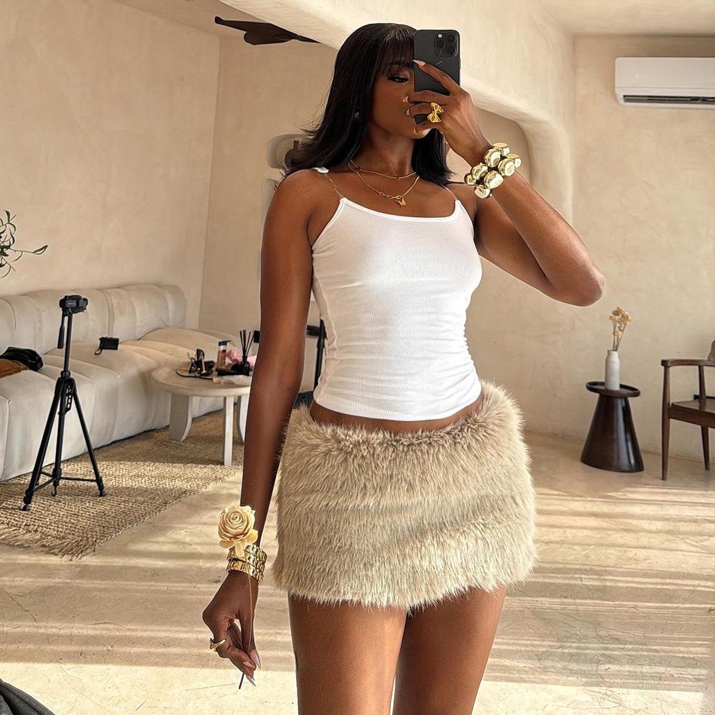 European Leopard Print Fur Skirt - Sexy, Slimming, Versatile Autumn Winter Style for Women