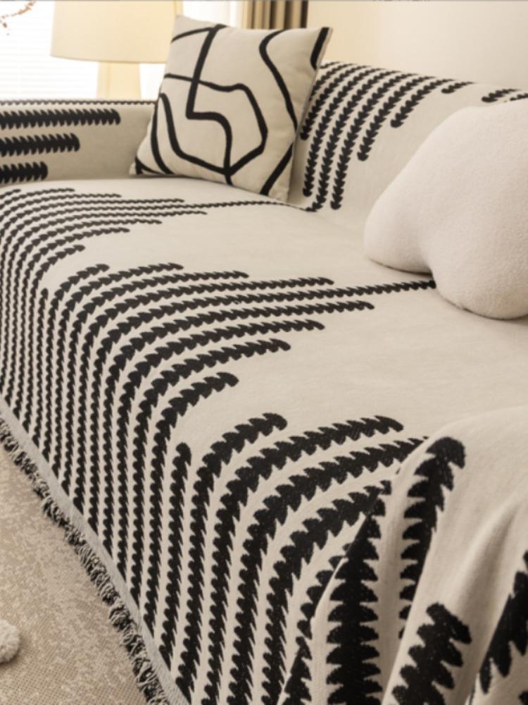 2024 Modern Sofa Blanket Nordic Tassels Throw Blanket Four Season Sofa Cover Dustproof Anti-scratch Couch Covers Furniture Cover