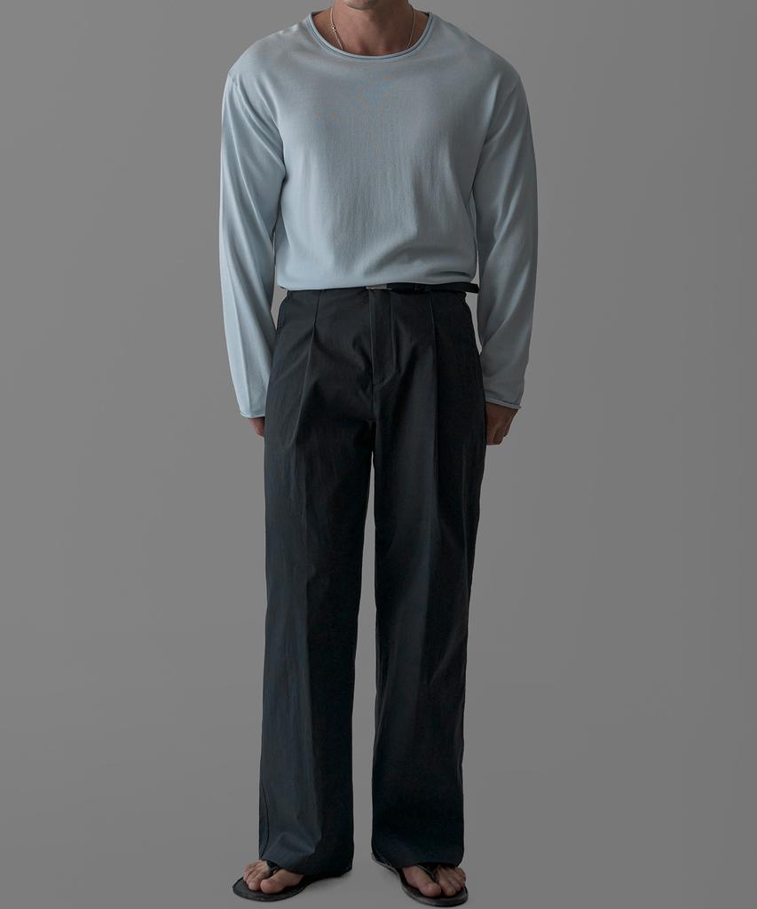 Baulopeulodeogteu Light Cn Double-Pleat Pants [Charcoal]