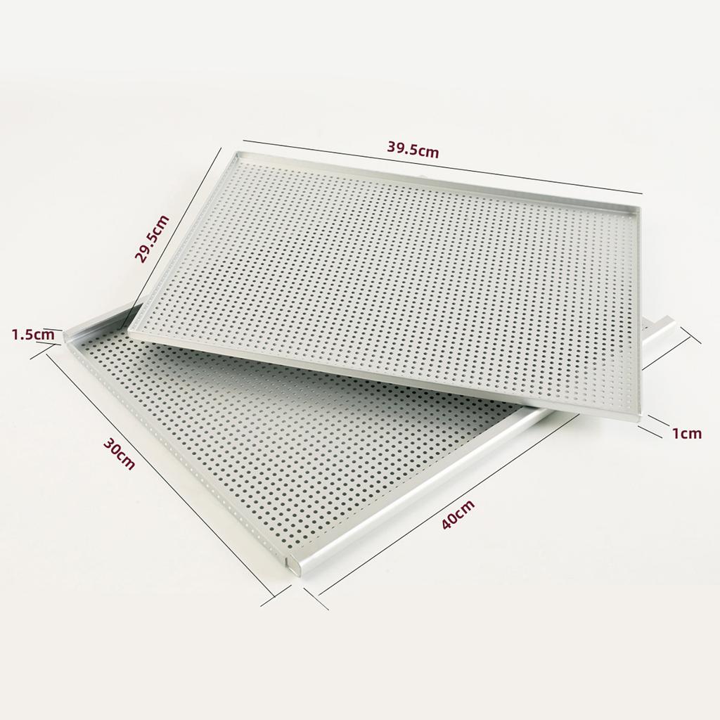 Set Of 2 Multipurpose Baking Tray Nonstick Oven Sheet for Puff Pastry Perforated Mille Feuille Rectangular Pastry Molds