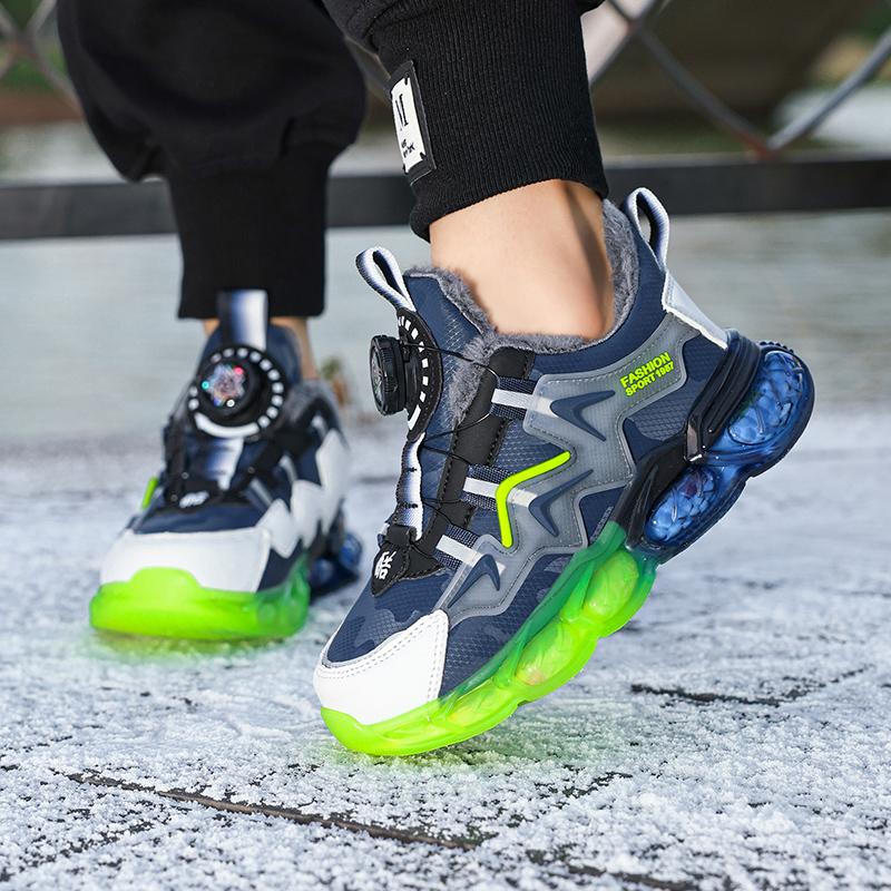 Winter Plus Samt Mädchen Kinder Sneakers Baumwollschuhe Sneakers PU Wasserdicht Warm Ultraleicht Jungen Schnee Sneakers