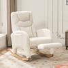 052 Rocking Chair, Recliner, Living Room Chair with Armrest, Upholstered, Accent Chair for Bedroom, White Teddy Fabric, 110 Kg Load Capacity