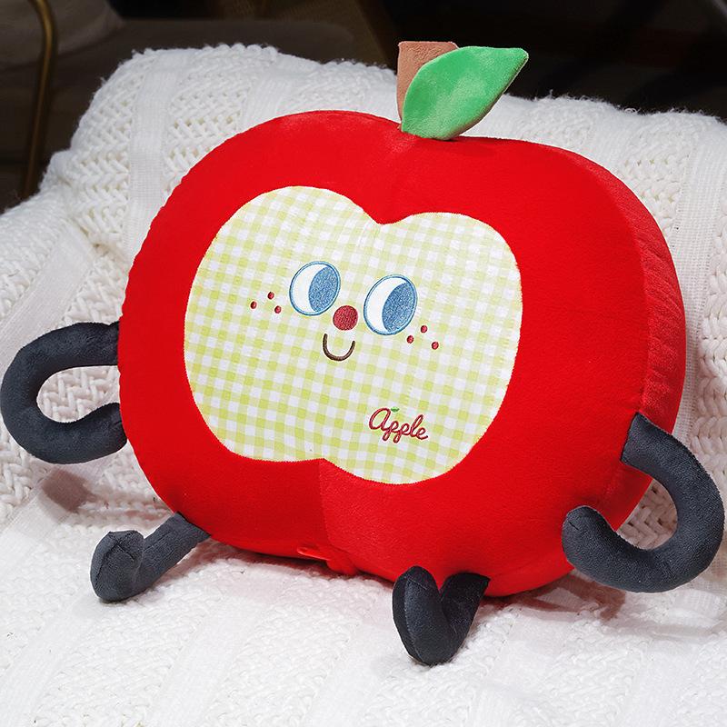 Kawaii Rote Apfel Plüschtiere Gefüllter Dickerchen Cartoon Apfel Kissen Kissen für Sofarücken Dekoration für das Zimmer Lustiges Geschenk für Freunde 45cm
